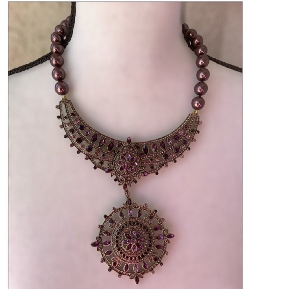 Heidi Daus Purple Swarovski crystal necklace